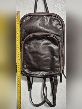 Osgoode Marley Leather Organizer Backpack- Dark Brown